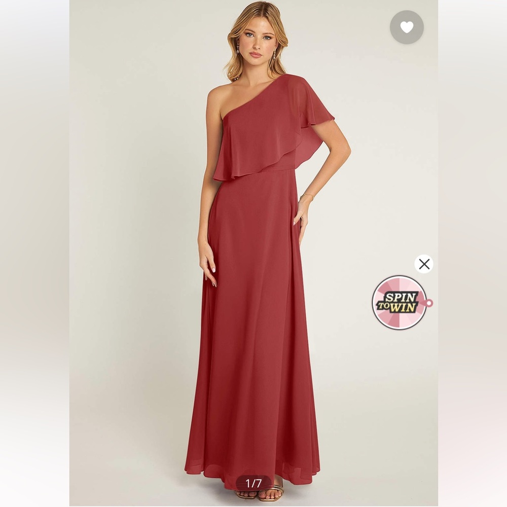 One shoulder Azazie A-line dress